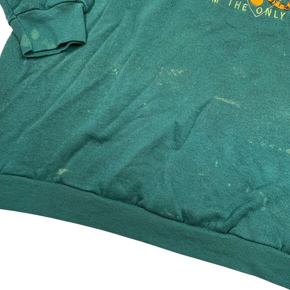Disney VTG 90s Pooh Tigger Crewneck Sweatshirt I'm The Only One FLAW Green 2X - Picture 4 of 6